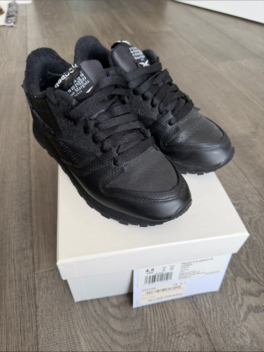 Maison Martin Margiela x Reebok Black Leather & Suede Women's Low-Top Sneakers